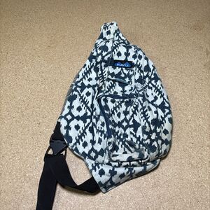 Kavu Original Rope Sling Bag Blue Blot Lightweight  Crossbody Hiking